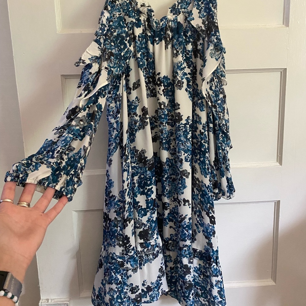 parker blue floral dress